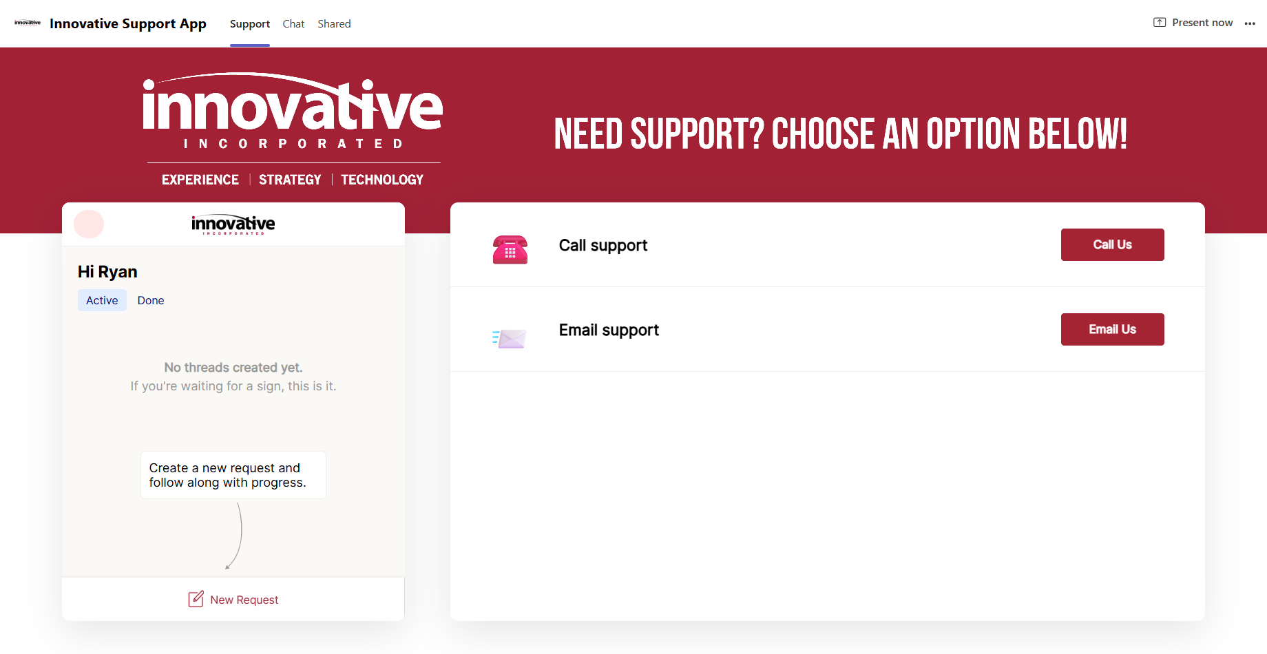 innovative support app